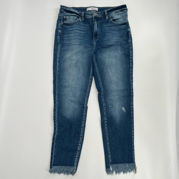 KanCan Raw Hem Distressed Skinny Jeans Size 13 Women's - Picture 1 of 5
